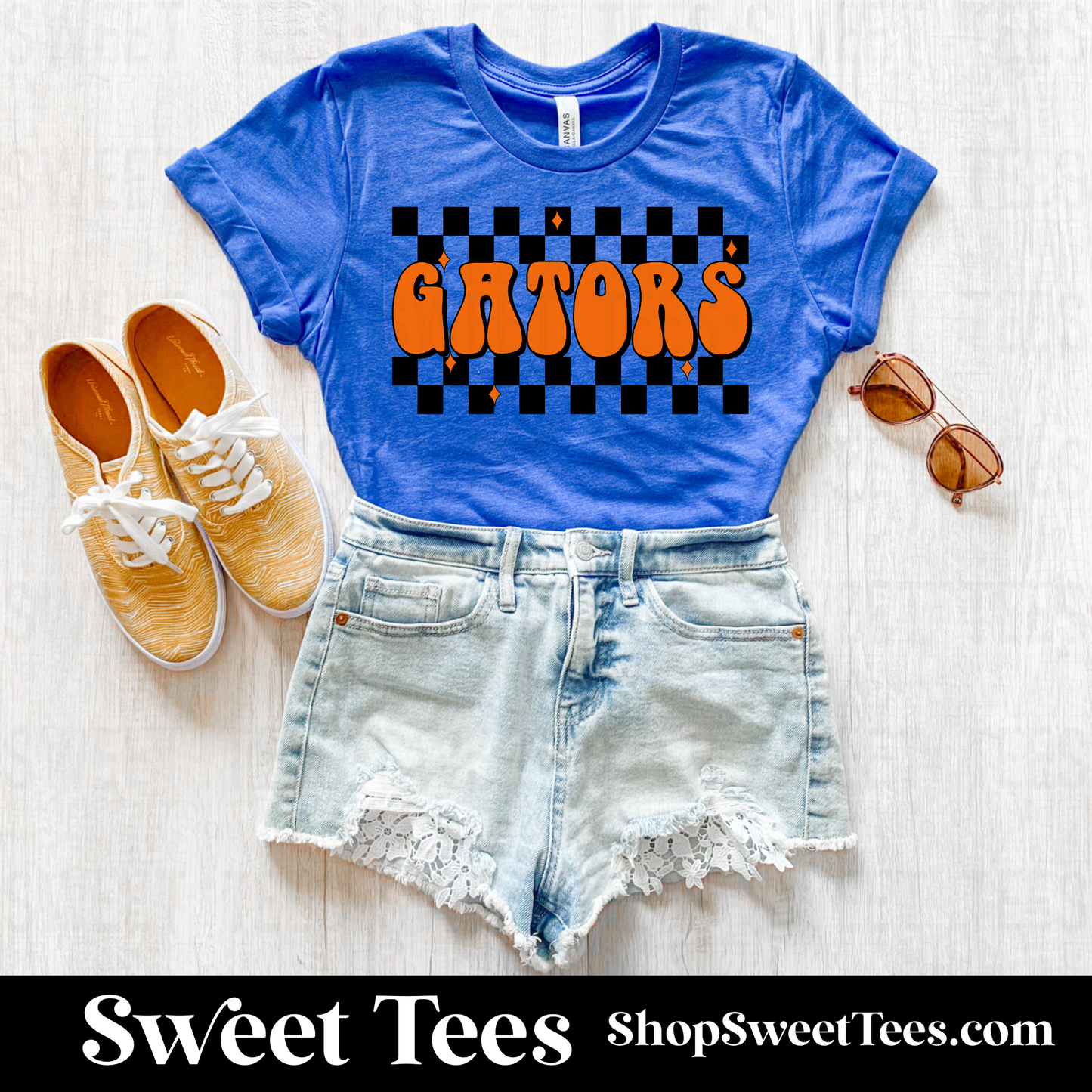 Gators Softball Retro Checker tee