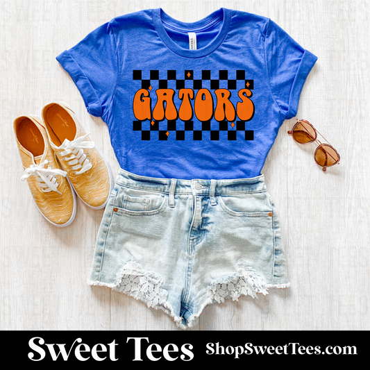 Gators Softball Retro Checker tee