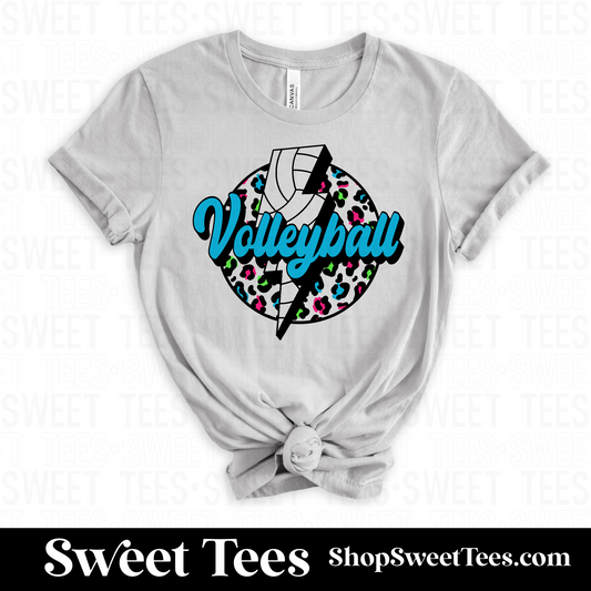 MOCO Volleyball Bolt Leopard Circle tee
