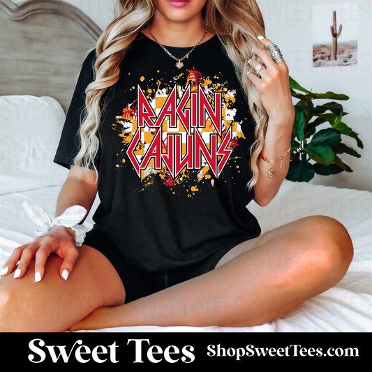 Ragin Cajuns Checker Spatter tee