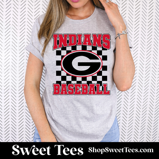 Groveton Indians Baseball Checker Logo