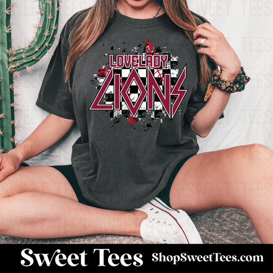 Lovelady Lions Checker Spatter tee