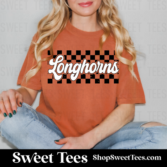 Longhorns Checker tee