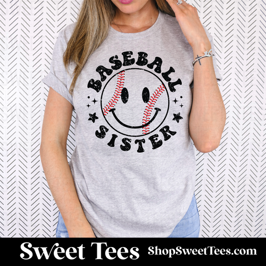 Baseball Sister Smile tee