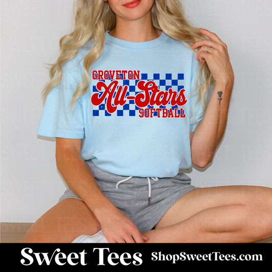 Groveton Softball All-Stars Checker tee