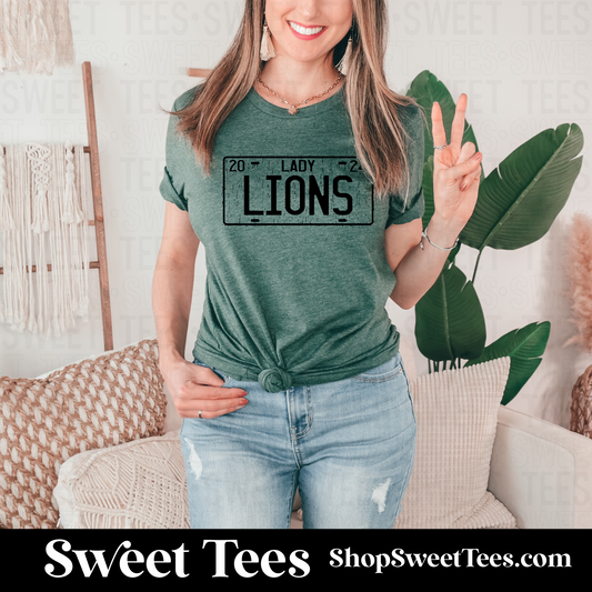 Lady Lions License Plate tee