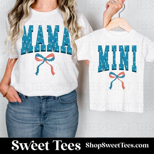 Mama / Mini American Coquette Bow tee