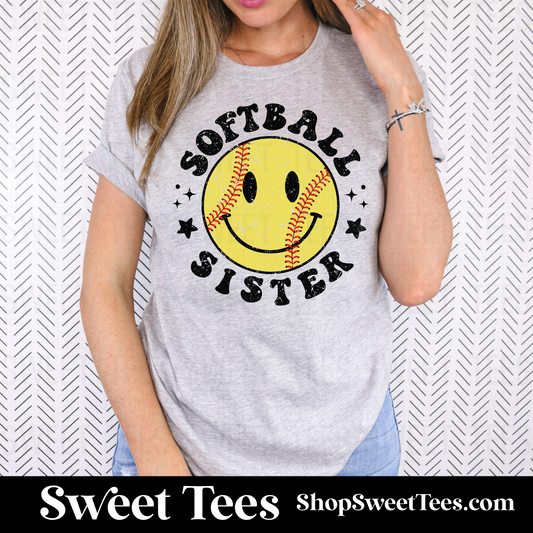Softball Sister Smile tee