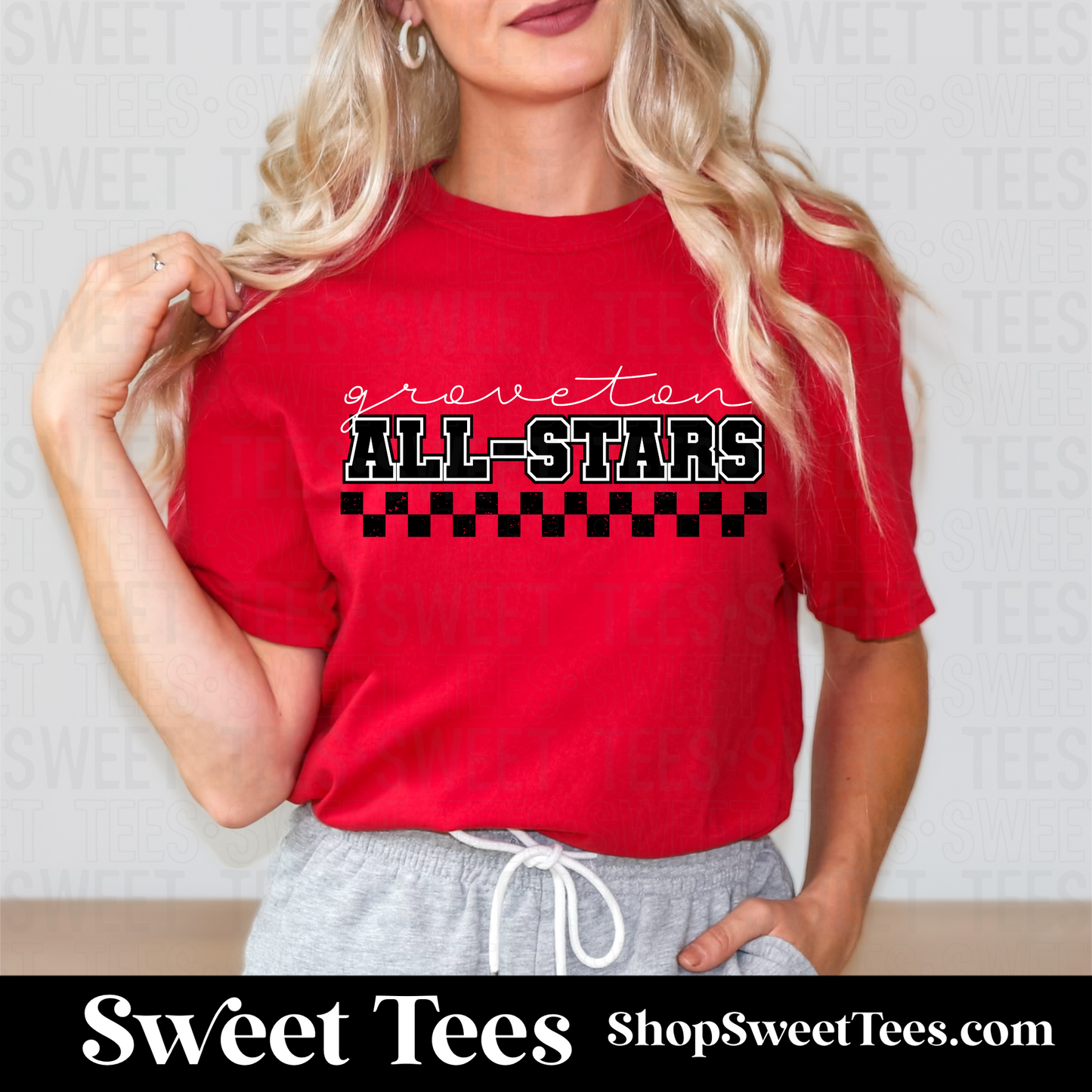 Groveton All-Stars Checker Script tee