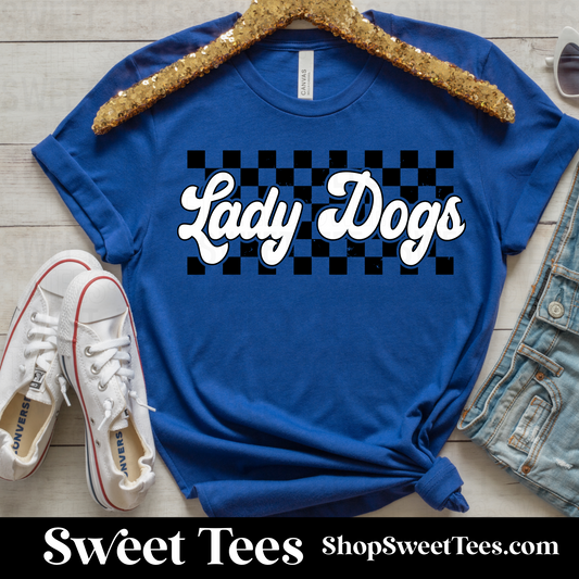 Lady Dogs Checker - Blue tee