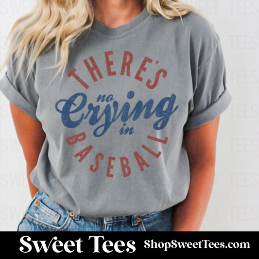 No Crying Baseball tee