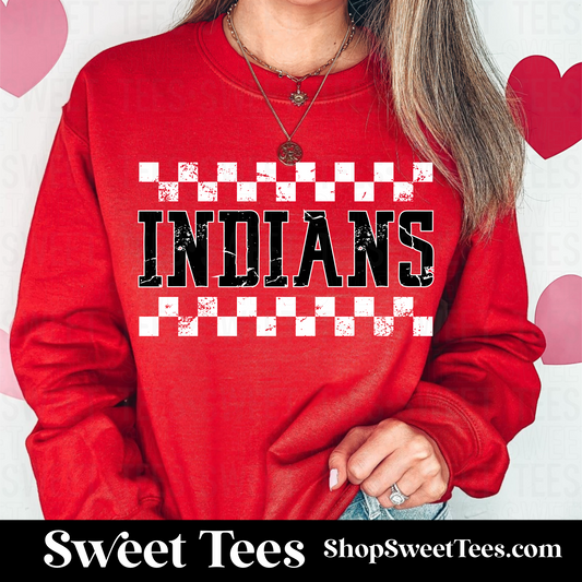 Indians Distress Checker Sweatshirt
