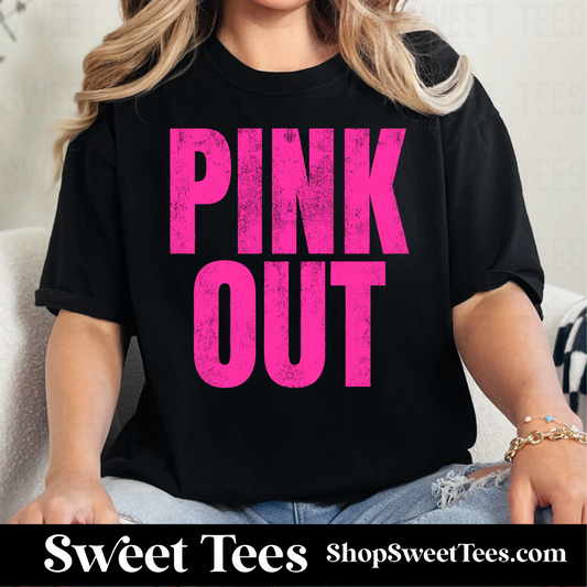 Pink Out Washed tee - Black