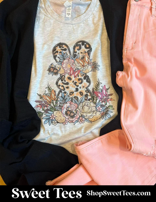 Leopard Floral Bunny tee