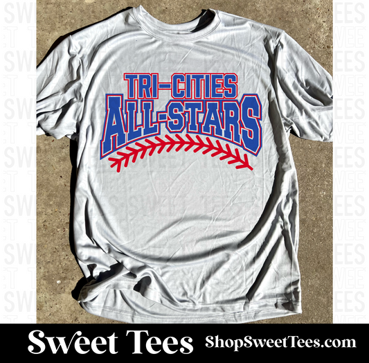 Tri-Cities All-Stars Arched Stitch Drifit tee