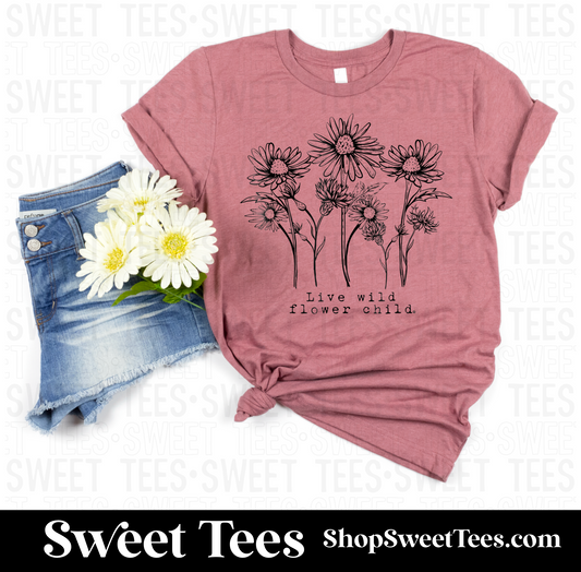 Live Wild Flower Child tee