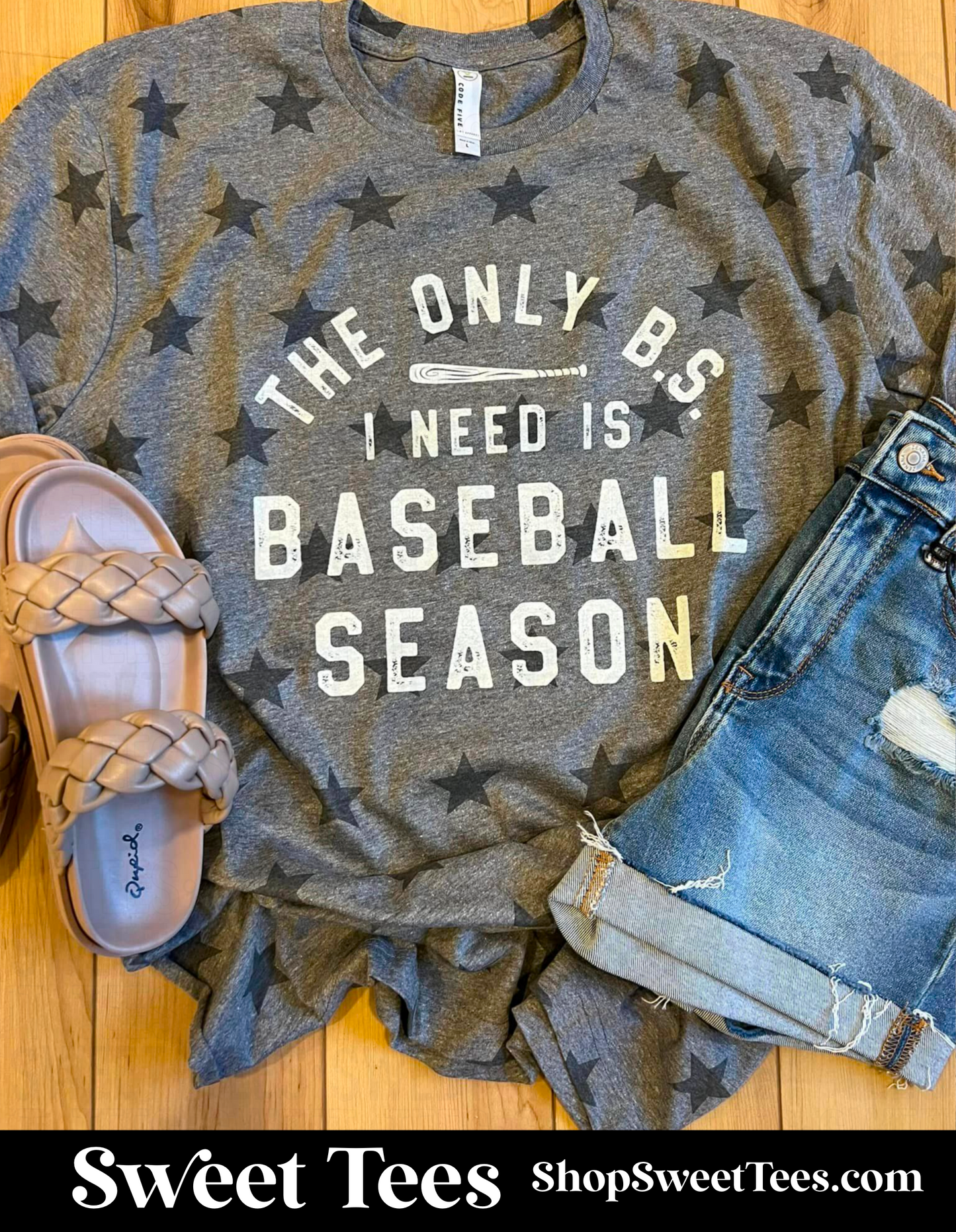 The Only BS I Need is Baseball Season Star tee