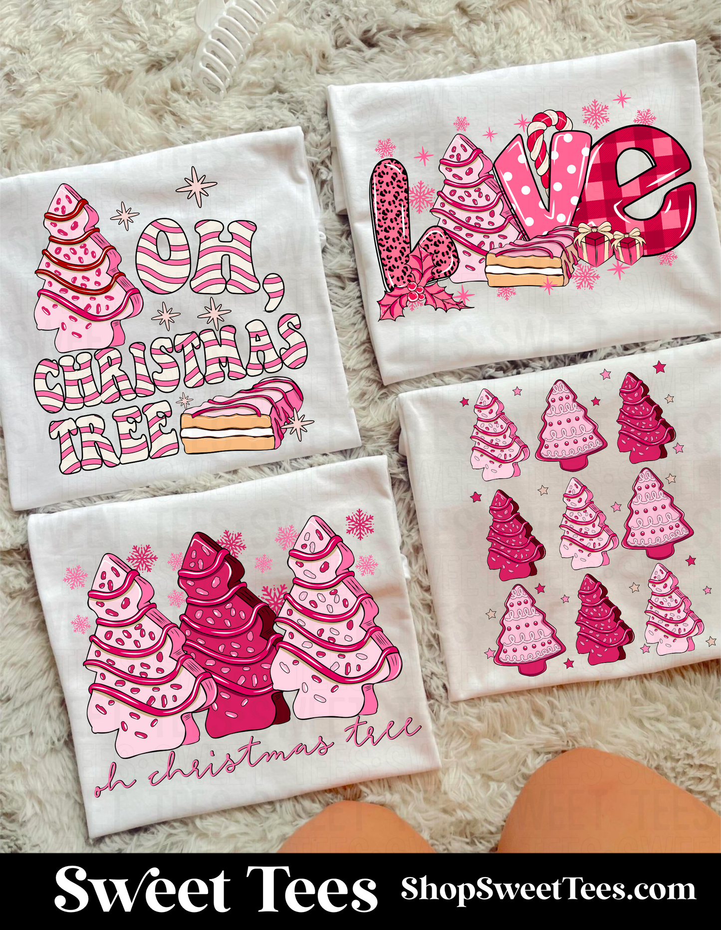 Pink Christmas Tree Cake Bundle