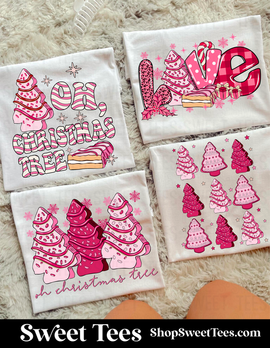 Pink Christmas Tree Cake Bundle