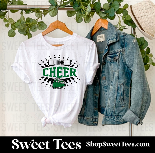 Lions Cheer Dotted Burst tee