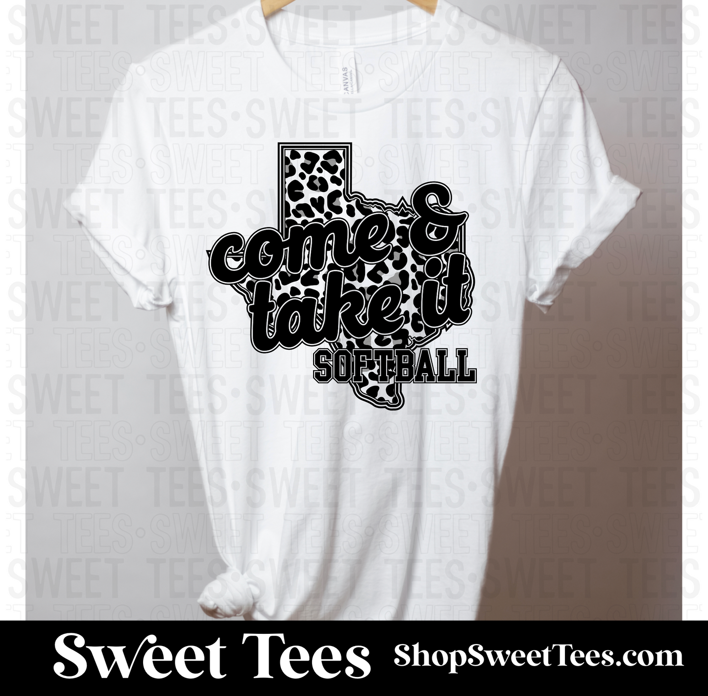 Come and Take It Softball Leopard Texas tee