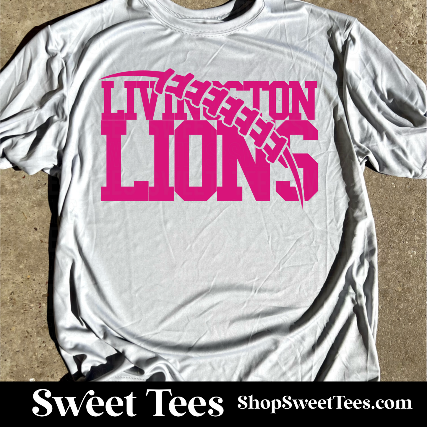 PINK OUT Lions Football Slash drifit tee