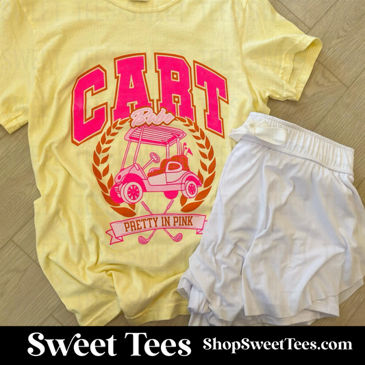 Golf Cart Babe tee - Yellow