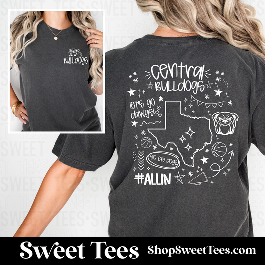 Central Basketball Doodle Spirit 145 tee