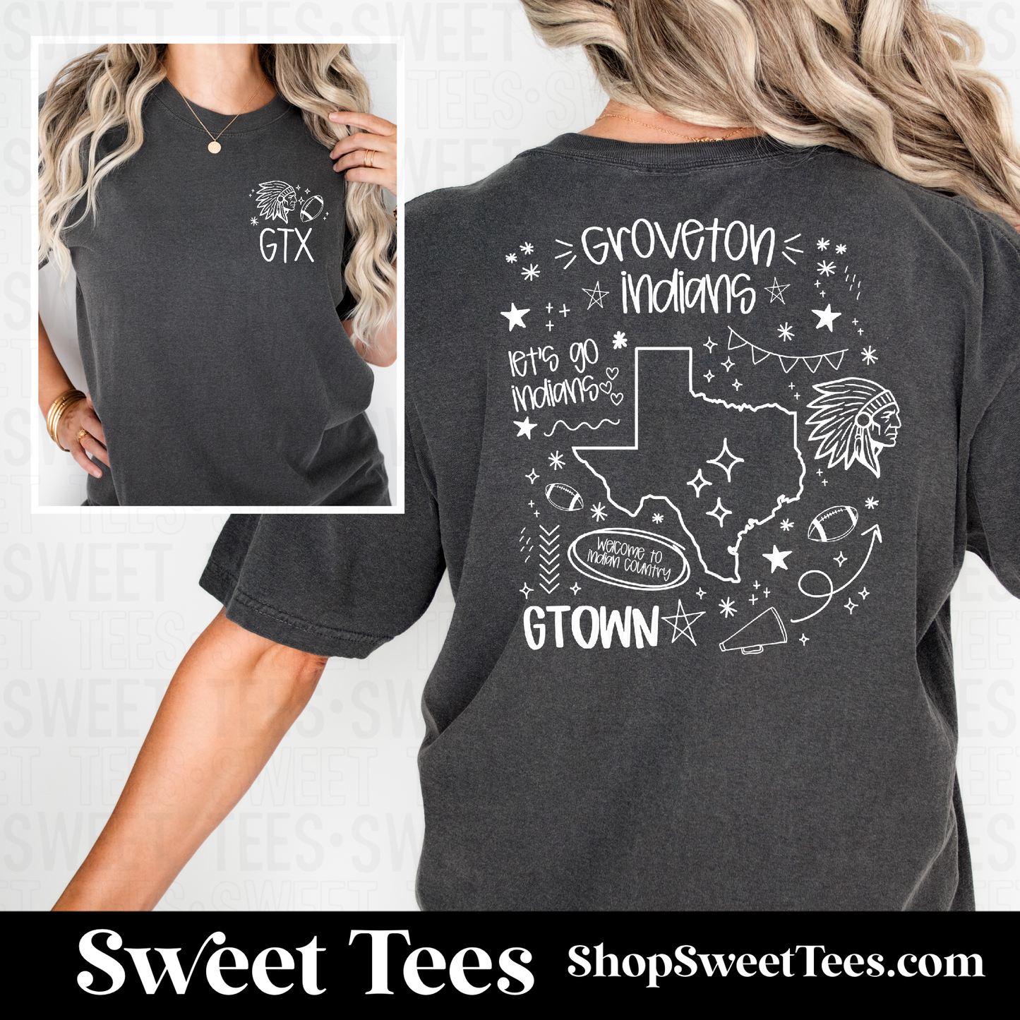 Groveton Football Doodle Spirit 145 tee