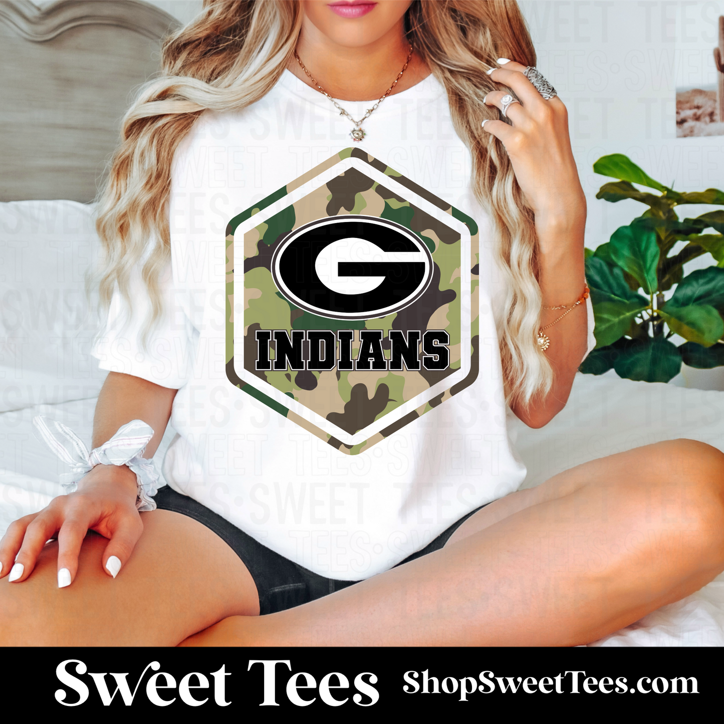 Groveton Indians Camo Hexagon Drifit tee