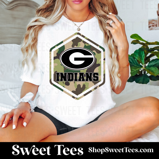 Groveton Indians Camo Hexagon Drifit tee
