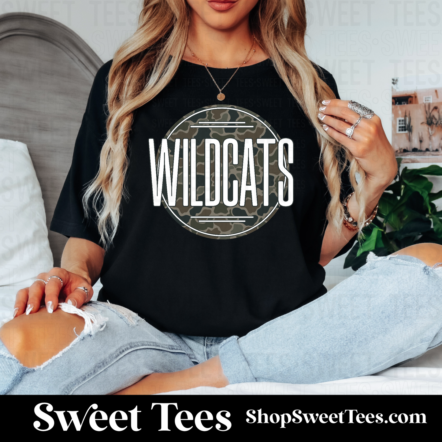 Wildcats Old School Camo Circle 080 tee