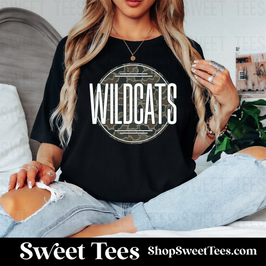 Wildcats Old School Camo Circle 080 tee