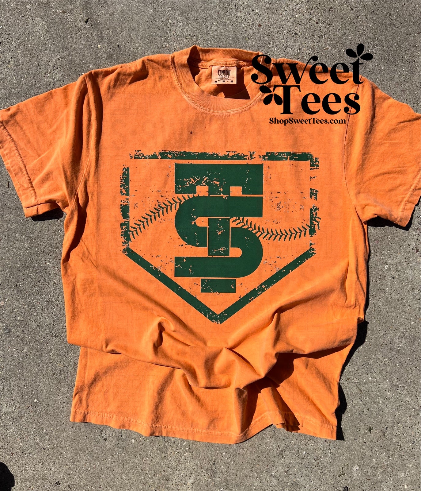 Texas Slam Distress Plate tee - Orange
