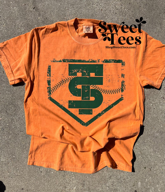 Texas Slam Distress Plate tee - Orange