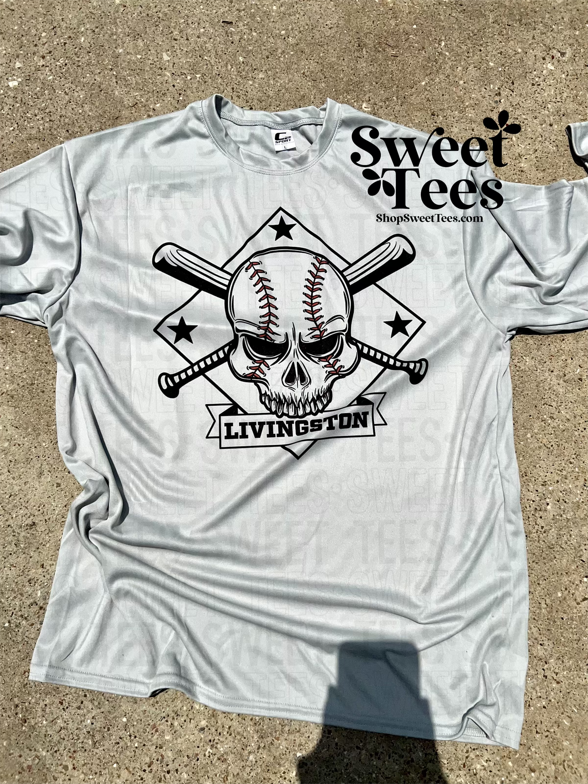 Livingston Baseball Skull Drifit tee