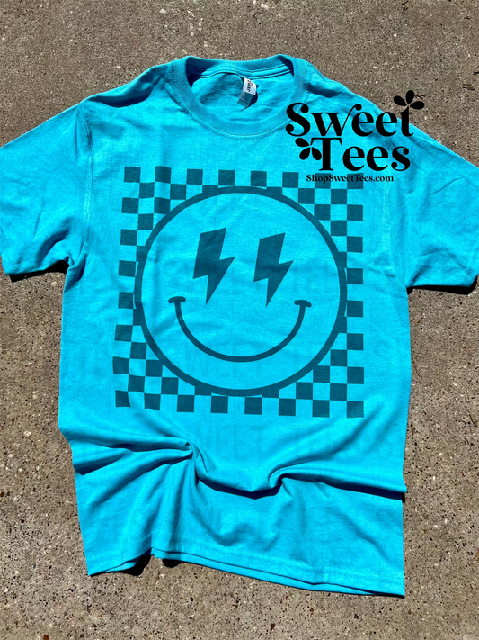 Bolted Smile Checker tee