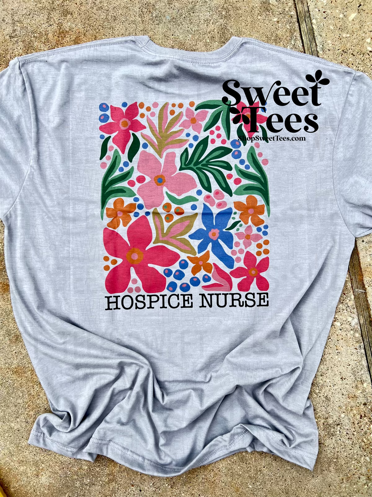Hospice Nurse Tilly Flowers tee
