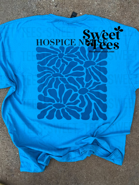 Hospice Nurse Warped Flowers tee