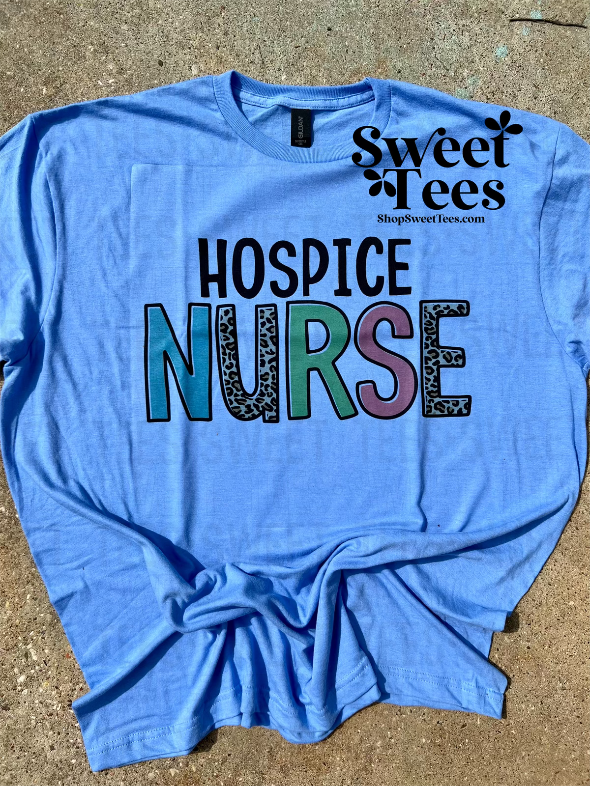 Hospice Nurse Multicolor Letter tee
