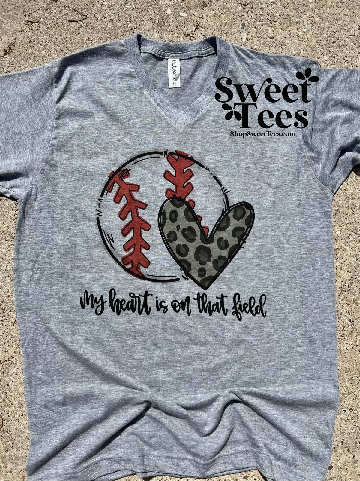 Baseball Heart on That Field VNECK tee