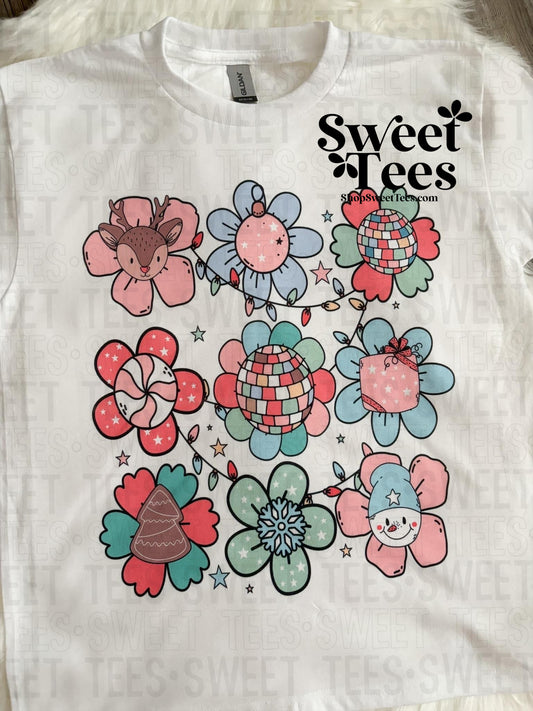 Retro Christmas Flower tee