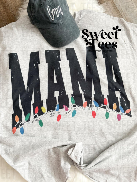 Mama Christmas Lights tee
