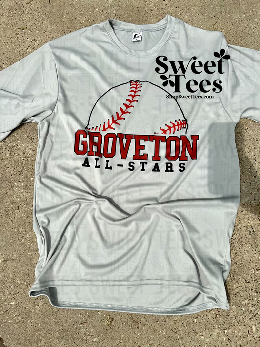 Groveton All-Stars Half Baseball Drifit tee