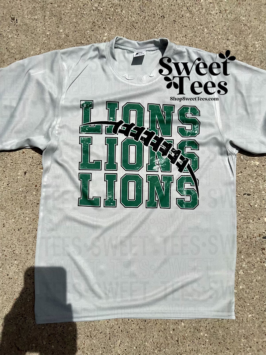 Stacked Lions Grunge Football Slash Drifit tee