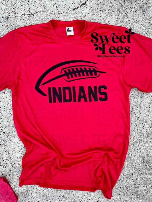 Groveton Indians Lined Football Drifit tee