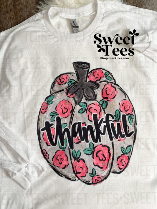 Thankful Rose Pumpkin Long Sleeve tee