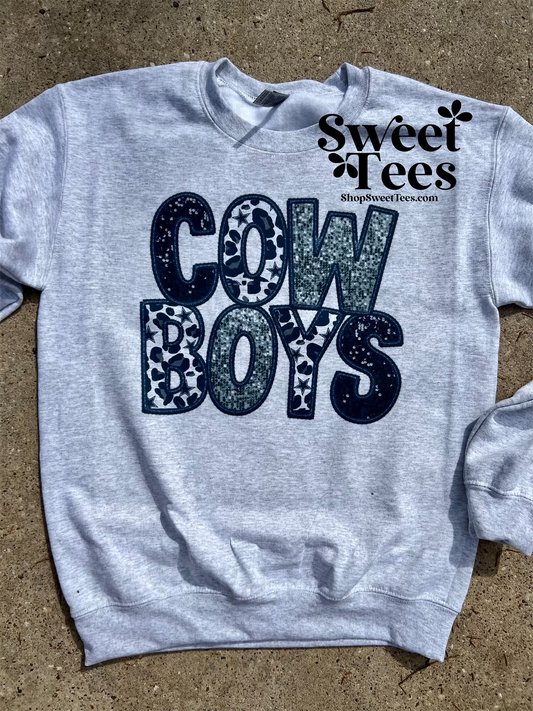 Dallas Cowboys Faux Embroidered Sequin Sweatshirt