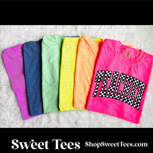 Checkered Teacher tee