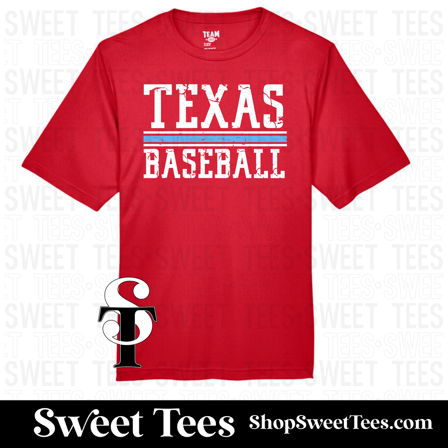 Texas Baseball College Ruled Drifit tee - Red